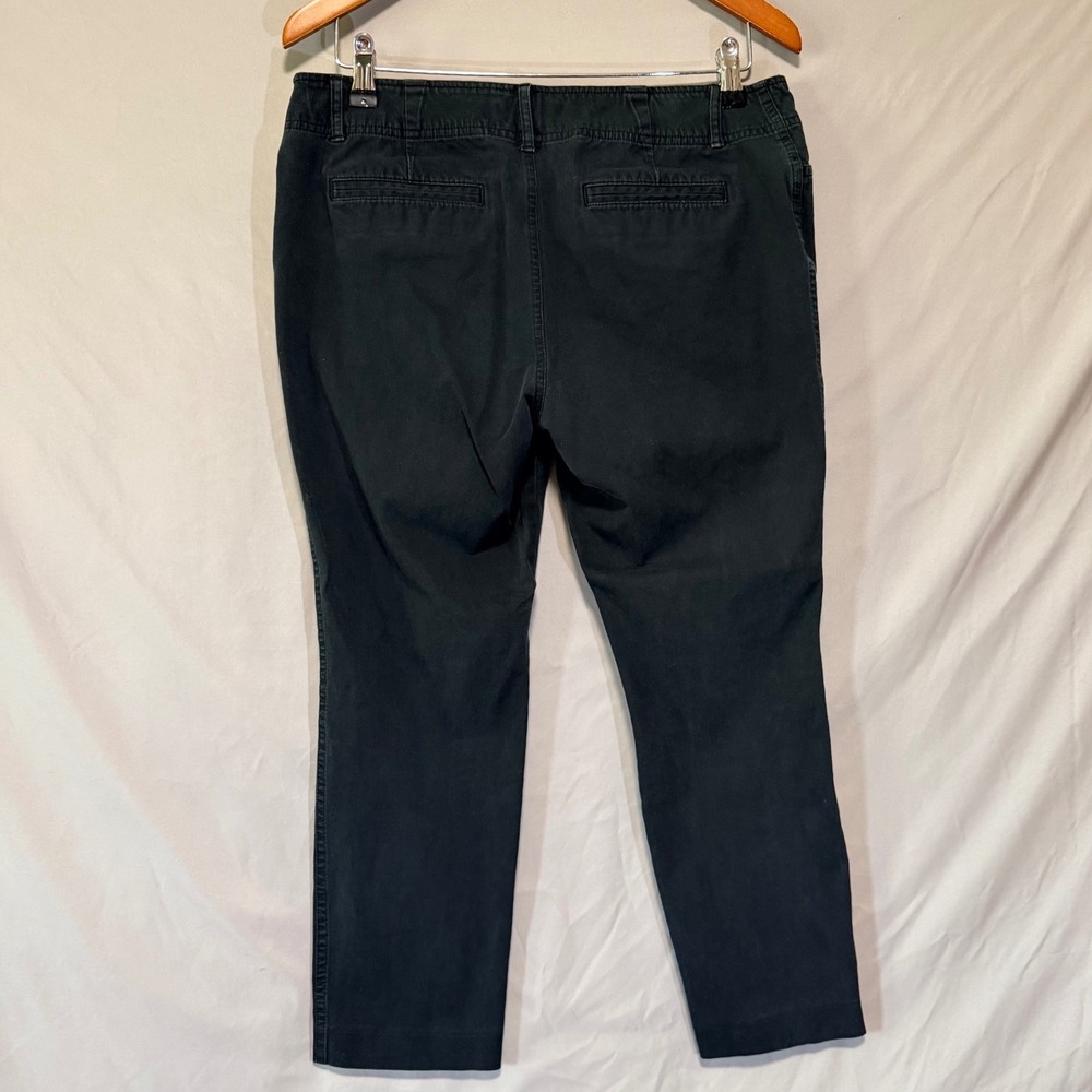 Lauren Ralph Lauren Petite Straight Leg Chino Pants Black‎ 12P Stretch Cotton - Picture 2 of 10